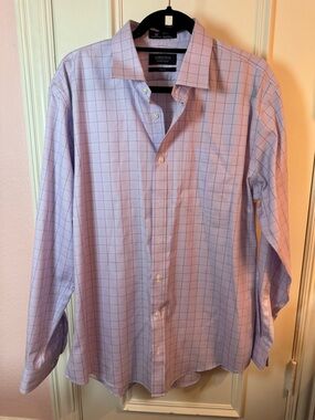 Nordstrom Men’s Light Purple Windowpane Dress Shirt